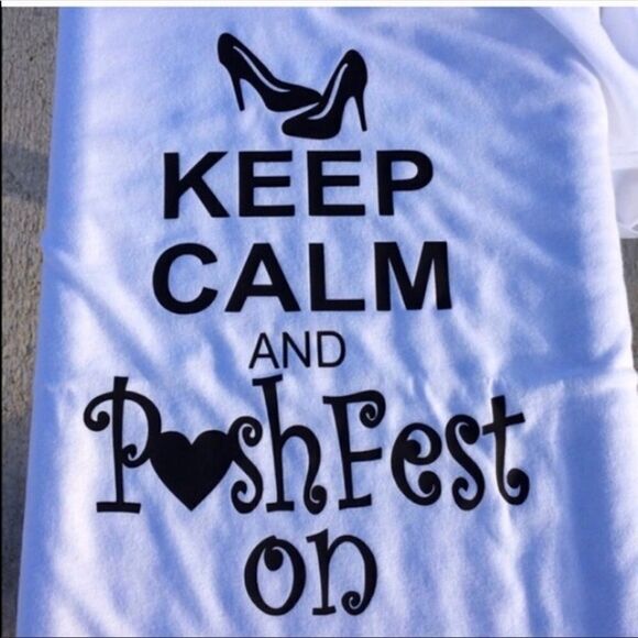 Poshfest Tops - KEEP Calm Posh On Scoop neck Lips on sleeve 3X